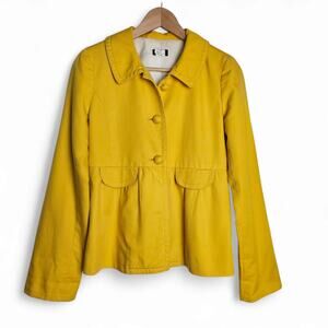 J. Crew Womens Yellow Peplum 3-Button Jacket Blazer Size 4